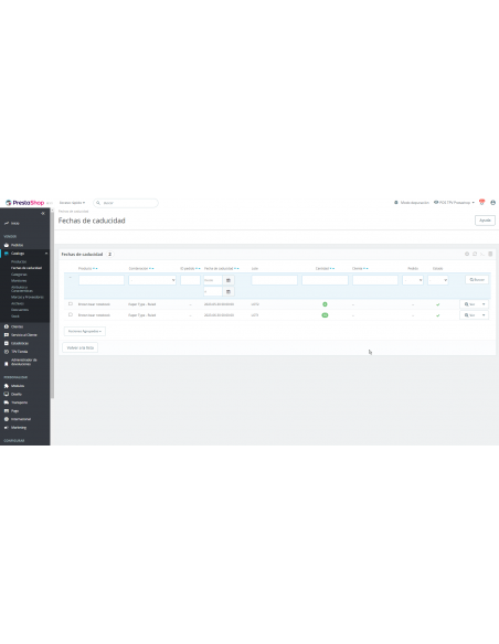 Módulo de fechas de caducidad