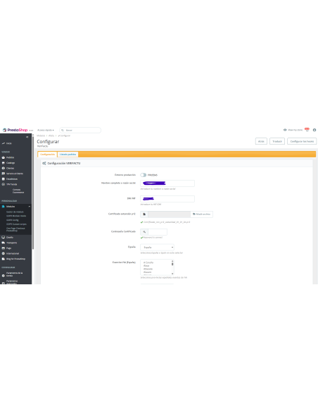 Módulo VeriFactu Prestashop