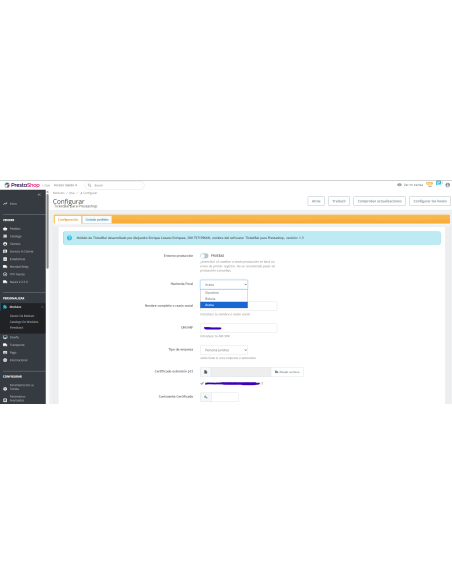 Módulo TicketBai Prestashop