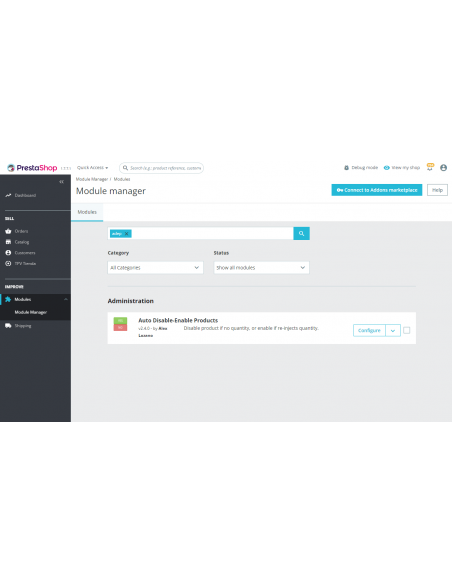 Activa-desactiva un producto cuando el stock cambia